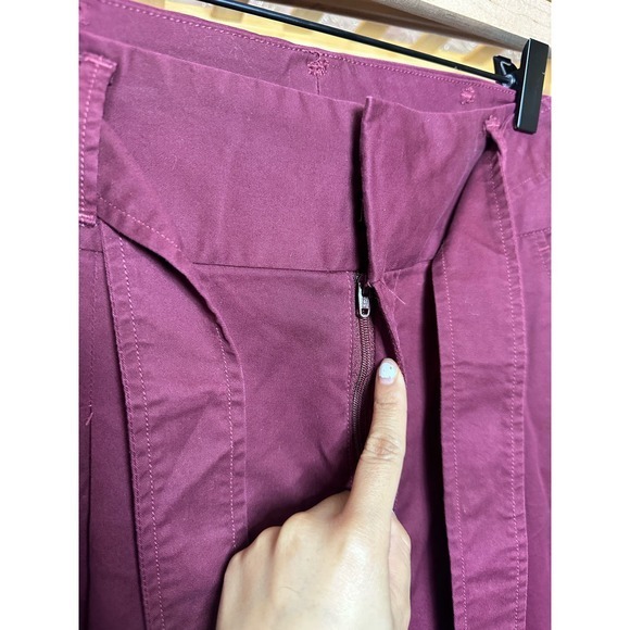 Polo Ralph Lauren High Waisted Wrap Belt Pants Burgundy Red Size 4 supreme Chino - Picture 11 of 15